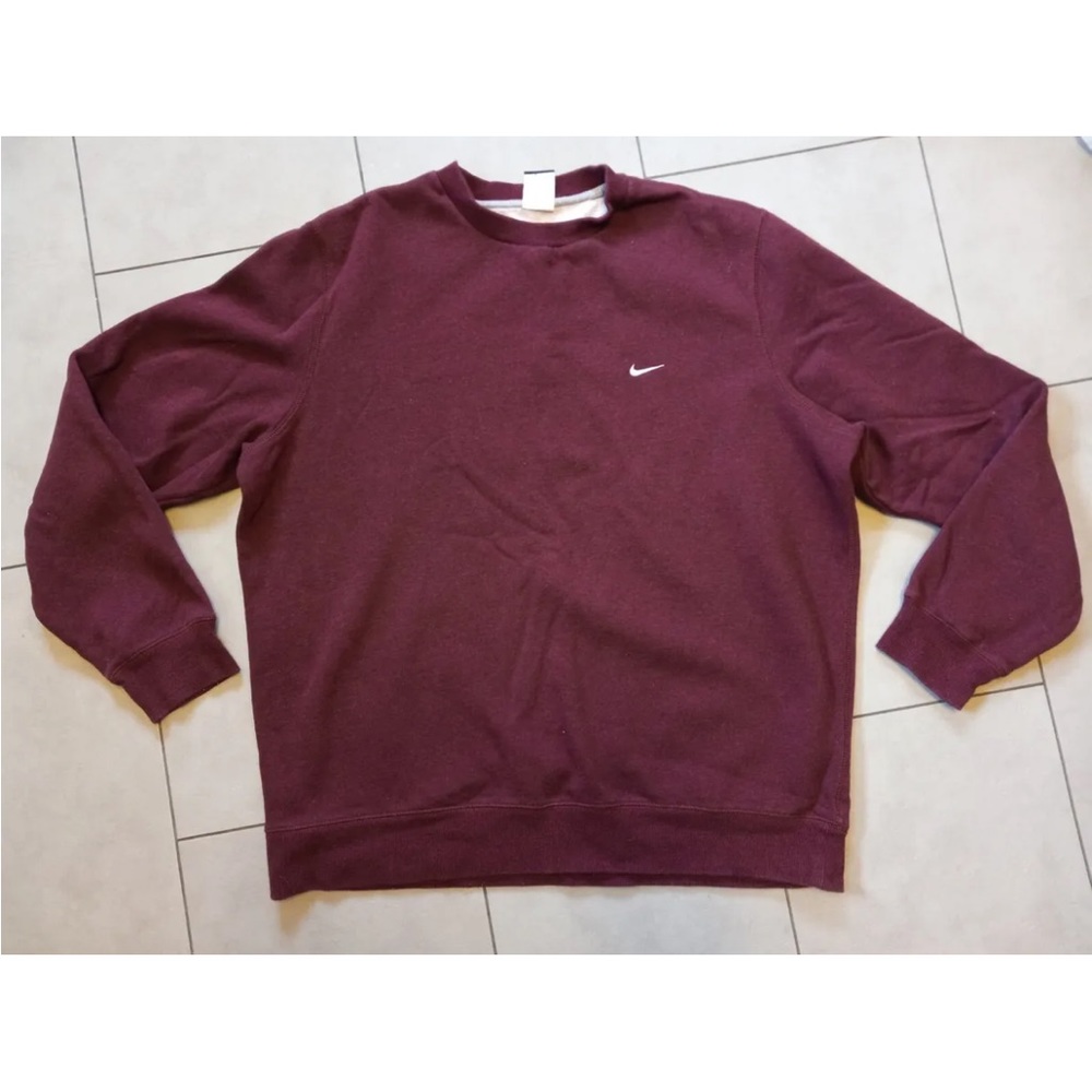 Vintage Nike Crew neck Fleece Lined Pullover Maroon Sweatshirt Size XXL